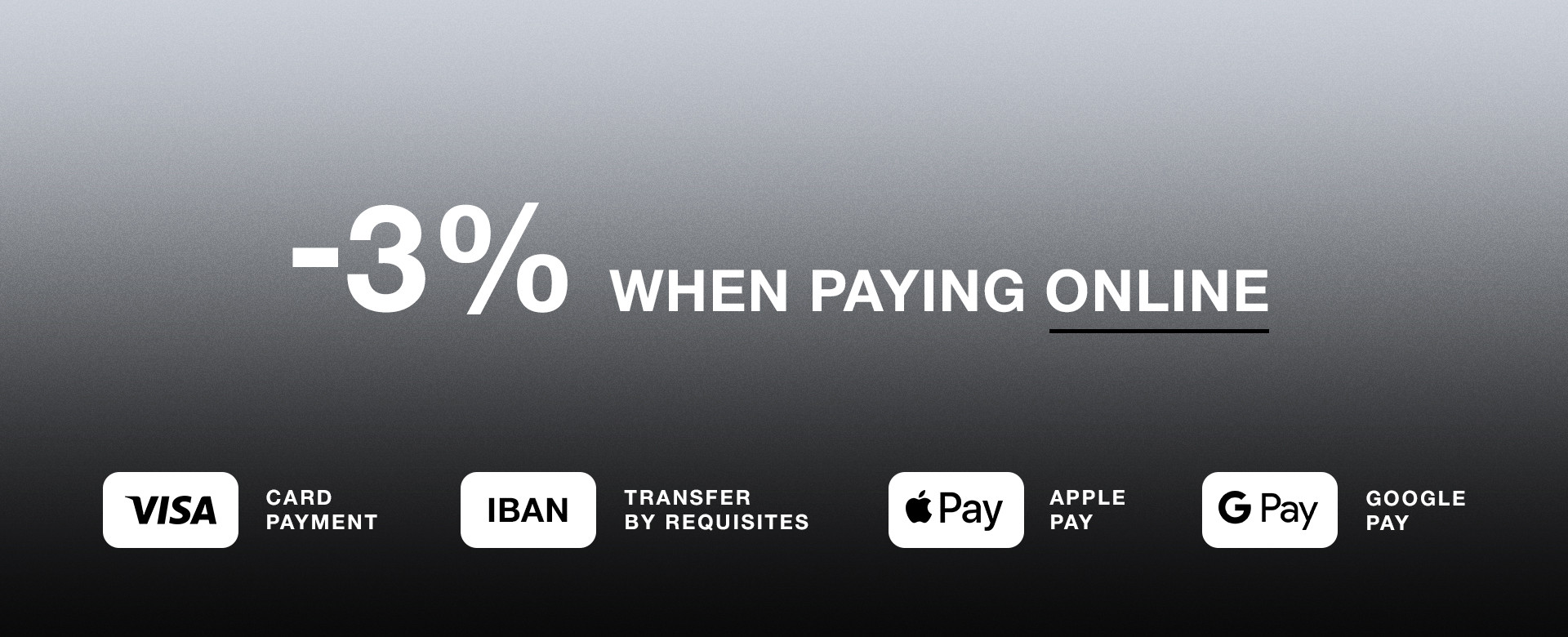 -3% when paying online